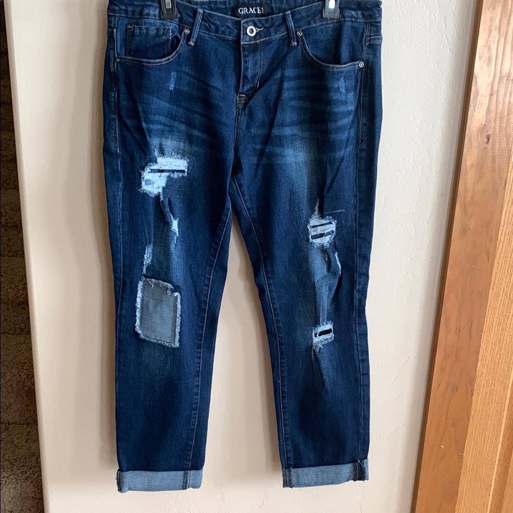 Grace Distressed Blue Jeans